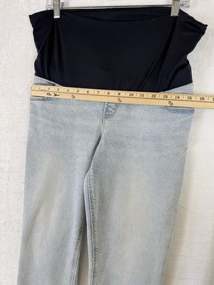 Old Navy Maternity Capri Jeans 6 Light Blue Denim Full Panel Womens
