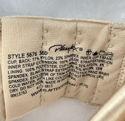 Playtex Bra 36D 18 Hour Beige Wireless Secrets Sensational Sleek
