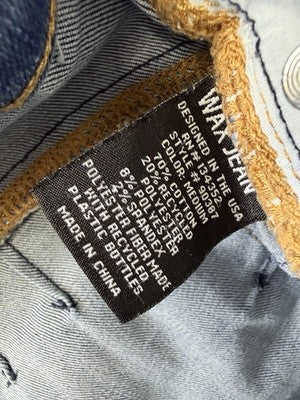 Wax Jean Shorts Medium But Butt I Love You Jeans Denim Blue Womens