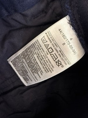 Gap Linen Blend Pants 4 Navy Blue Pleated High Waist Trousers Womens