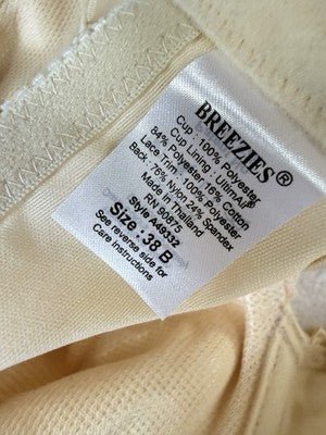 Breezies Bra 38B Underwire Beige UltimAir Womens New