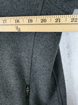 LL Bean Sweater Fleece Full Zip Jacket Mens Large Green Mock Neck Long Sleeve