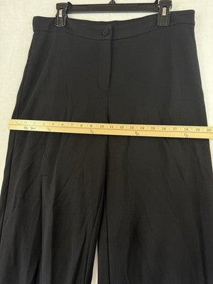 Eileen Fisher Pants Medium Black Washable Flex Ponte Straight Trouser Women Knit
