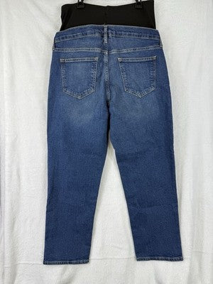 Gap Maternity Girlfriend Jeans 30 10 Short Women Full Panel Blue NWT