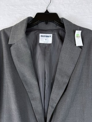 Old Navy Blazer Women 2X Gray Suit Jacket Classic Stretch Plus Size New NWT
