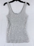 Express Sequin Tank Top Medium Gray Womens Sleeveless Knit