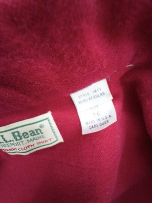 Vintage LL Bean Chamois Cloth Shirt Red Medium Large 16 Men Made USA Flannel 80s