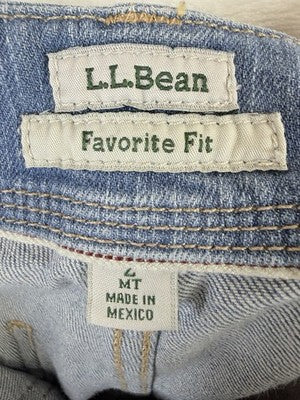 LL Bean Favorite Fit Jeans 2 Tall Womens Straight Leg Blue