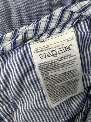 Banana Republic Aiden Pants 32x24 Blue Linen Cotton Chino Mens