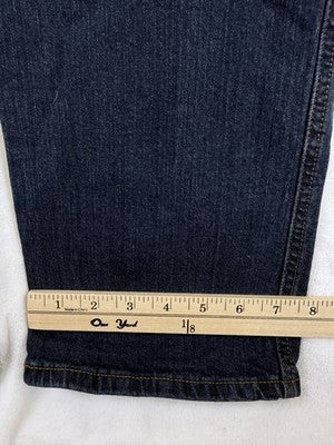 Duluth Trading Co 40 Grit Flex Relaxed Fit Dark Wash Denim Work Jeans 36x34 Men