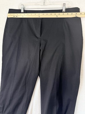 Talbots Perfect Skimmer Pants 16 Petite Black 16P Womens Capris Cotton Stretch