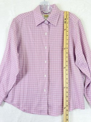 Talbots Top 6 Petite Pink Button Up Shirt Long Sleeve 6P Vintage Cotton Womens
