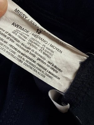 Gloria Vanderbilt Avery Pull On Jeans 12 Average Navy Blue Knit Stretch Womesn