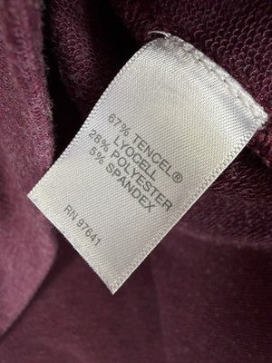 J Jill Pure Jill Luxe Tencel Top Medium Long Sleeve Burgundy Womens