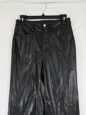 H&M Divided Faux Leather Pants 2 Straight Leg Womens H And M HM