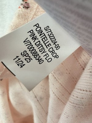 Gap Body Pajama Crop Pants Small Pointelle Pink Floral PJ Womens New
