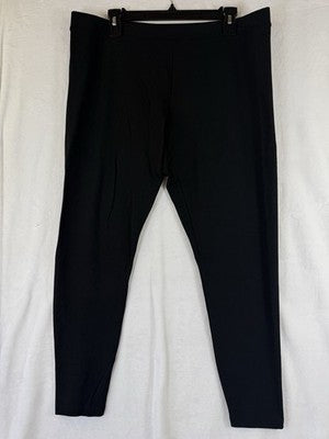 LL Bean Perfect Fit Pants XL  Womens Black Tapered Pull On Knit Stretch