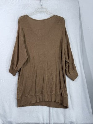 Jaclyn Smith 2X Sweater Long Beige Cotton Rayon Lightweight Plus Size Womens NEW