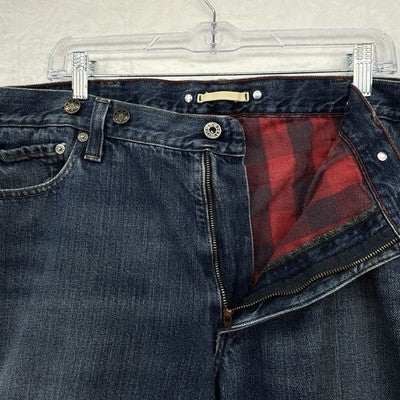 LL Bean Flannel Lined Jeans 40x34 - Actual 40x30 - Blue Straight Leg