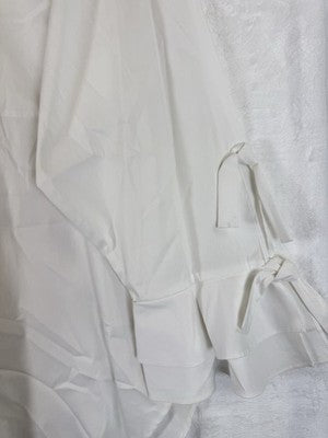 Calvin Klein Shirt 1X Womens Blouse Button Up White Ruffle Sleeve Womens New