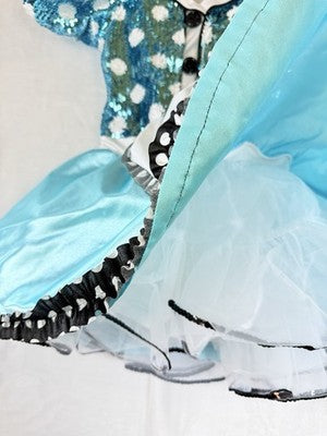 Weissman Dance Costume Child IC 7 8 Girls Soda Shop Rock Blue Dress Dancewear