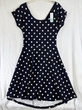Stitch Fix XXL Fit Flare Dress Navy Blue Polka Dot Gilli Made USA Women New NWT