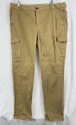 Joe Fresh Cargo Pants 16 Women Beige Tan Khaki Cotton Stretch