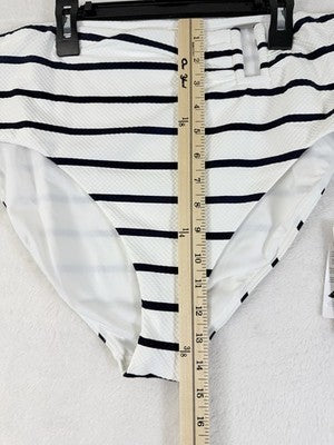 Calia Swim Bottom XL Womens Coastal Stripe Mid Rise Bikini Swimwear New NWT
