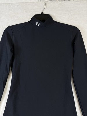 Under Armour Cold Gear Womens Medium Mock Neck Top Shirt Black ColdGear