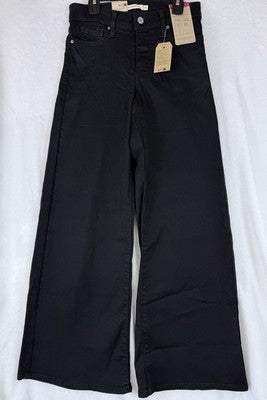 Levis 318 Shaping Wide Leg Jeans 25 Womens Black 25x30 Levi’s New NWT