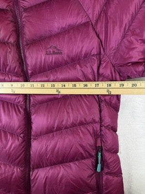 LL Bean 850 Down Jacket Womens Small Fuschia Pink Down Puffer Coat