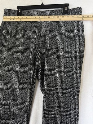 Lands End Starfish Leggings Large Womens Black White Print Pull On