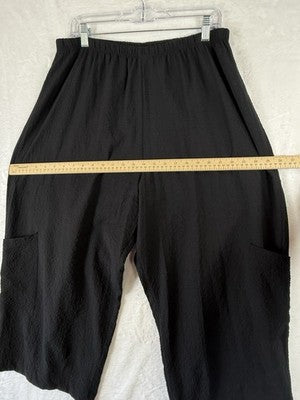 Habitat Clothes To Live In Large Cropped Pants Black Artsy Art To Wear Womens