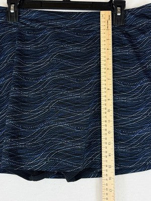 LL Bean Swimsuit Bottom XL Womens Skort Skirt W/ Shorts Blue Swim Tankini