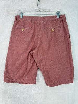 J Crew Shorts 32 Men’s Red 100% Cotton 11” Inseam Men Preppy Flat Front