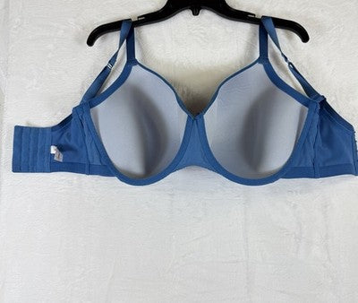 Cacique Bra 38k Light Lined Balconette Blue Lace Womens