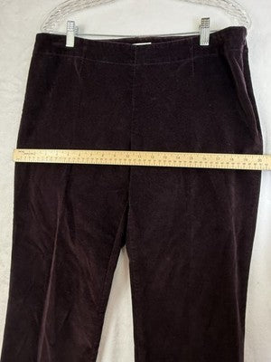 J Jill Corduroy Pants 14 Petite Burgundy Size Zip Womens