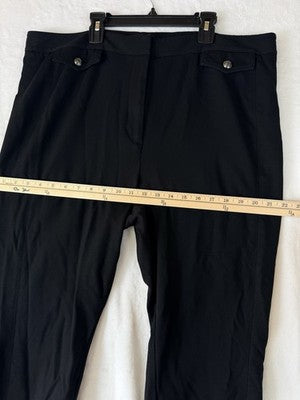 Talbots Dress Pants 18 Black Ponte Knit Stretch Plus Size Womens