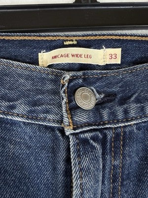 Levis Ribcage Wide Leg Jeans 33 Blue High Rise Jeans 33x34 Levi’s
