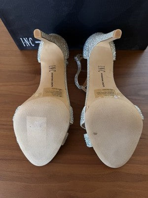 INC International Concepts Heels 11 Womens Reesie Rhinestone Bow Evening Sandals