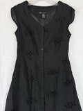 Boston Design Studios 4 Womens Dress Black Eyelet Sleeveless Fit Flare Cotton