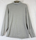 LL Bean Interlock Turtleneck Top Medium Womens Gray Knit Long Sleeve Tops