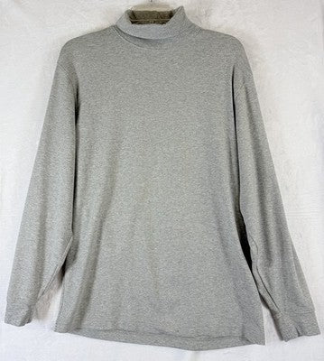 LL Bean Interlock Turtleneck Top Medium Womens Gray Knit Long Sleeve Tops