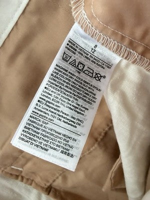 Gap Linen Blend Shorts 8 365 Women Low Rise Trouser Off White Pocket 9”