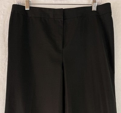 Lafayette 148 New York Pants 10 Black Straight Leg Cotton Blend
