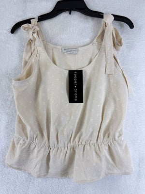 Paper Crane Top Medium Sleeveless Beige Womens Boho Cottagecore New NWT