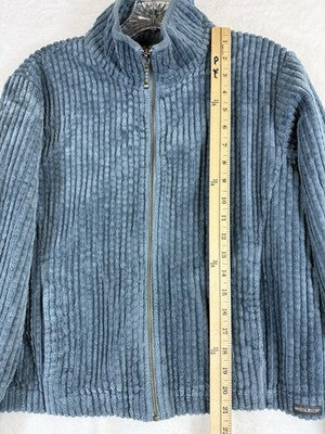 Woolrich Jacket Womens Large Petite Kinsdale Wide Wale Corduroy Full Zip Green