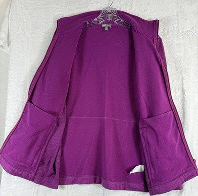 T By Talbots Fleece Jacket XL Petite Purple XLP Womens Full Zip Mock Neck