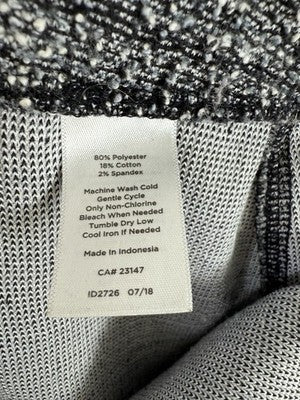Talbots Skirt Large Womens Black White Pull On Stretch A-Line