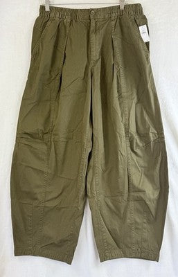 Gap Mid Rise Twill Barrel Leg Pants Small Women Olive Green New NWT